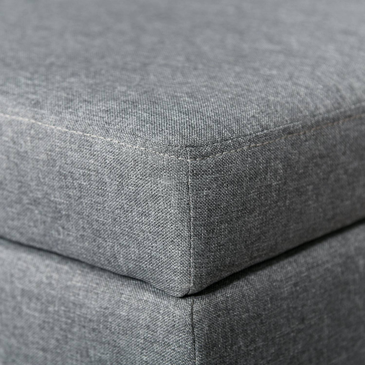 Bench With Storage Space, Upholstered Stool, Load Capacity Up To 120 Kg, Removable Tray, Polyester, Foam, Beige