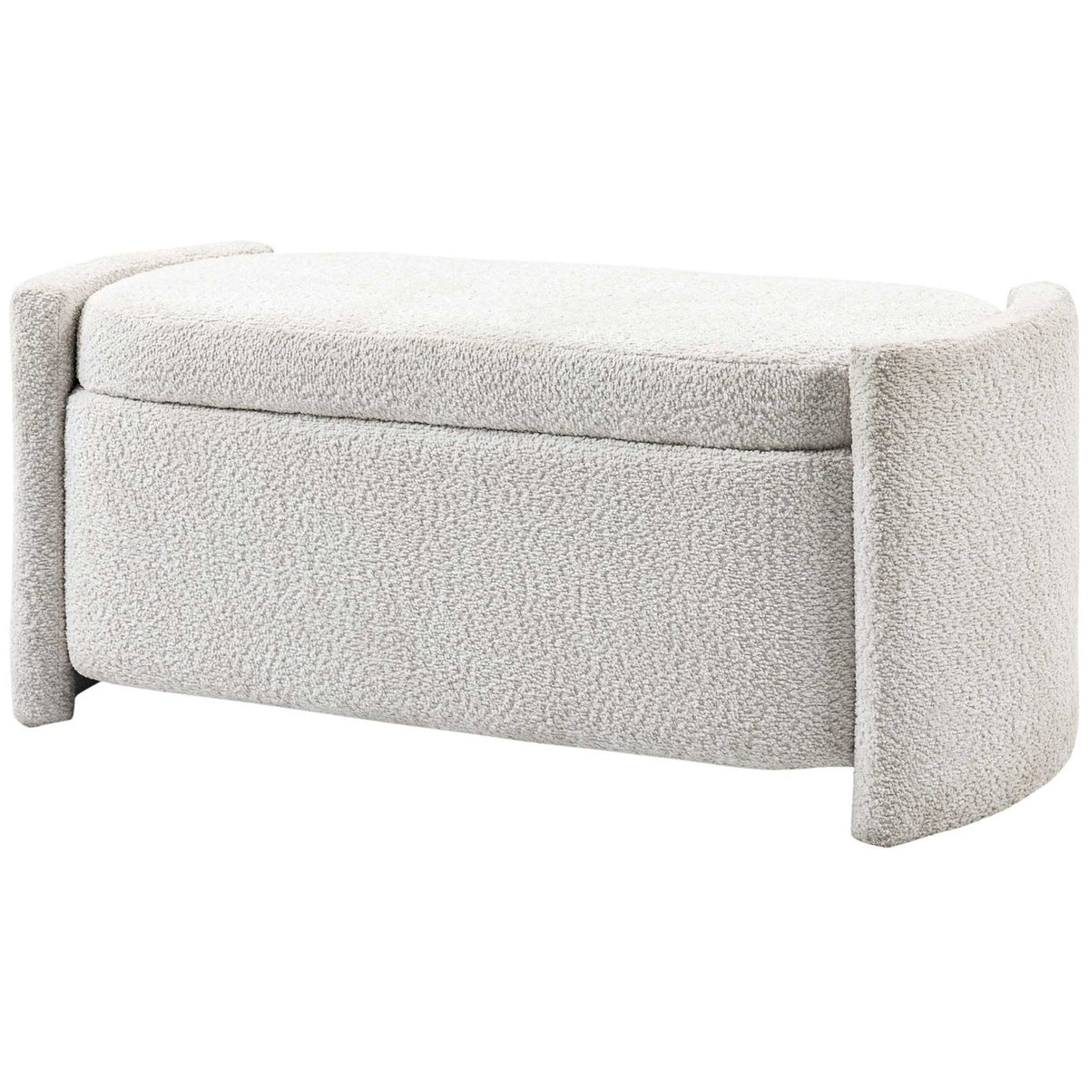 Bench, bed bench with storage space, upholstered bench with lid, velvet look, storage bench, cream, 105 x 44 x 45.5 cm