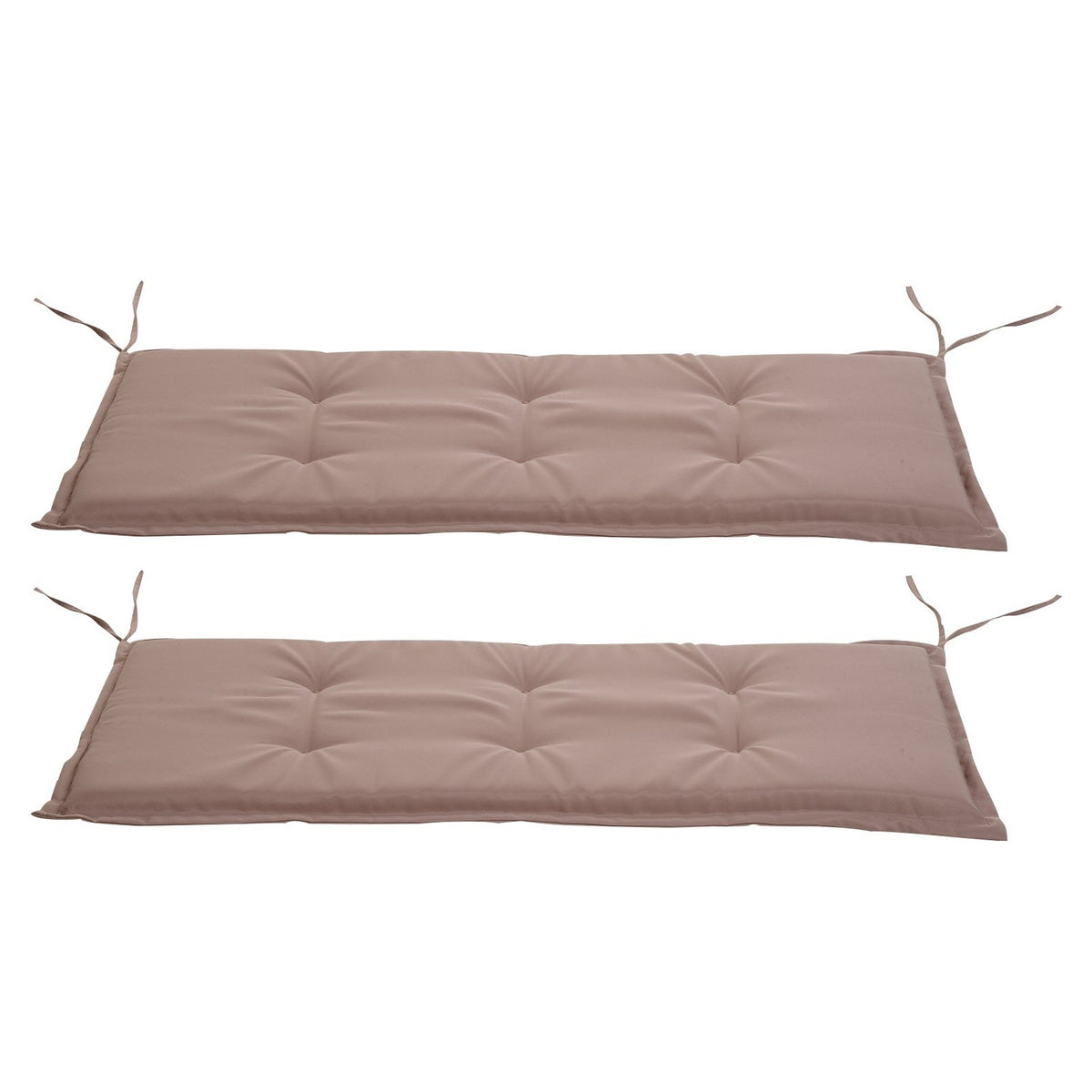 Bench cushion set of 2 seat cushions for garden bench, soft padding made of polyester, beige, 120x54x5cm