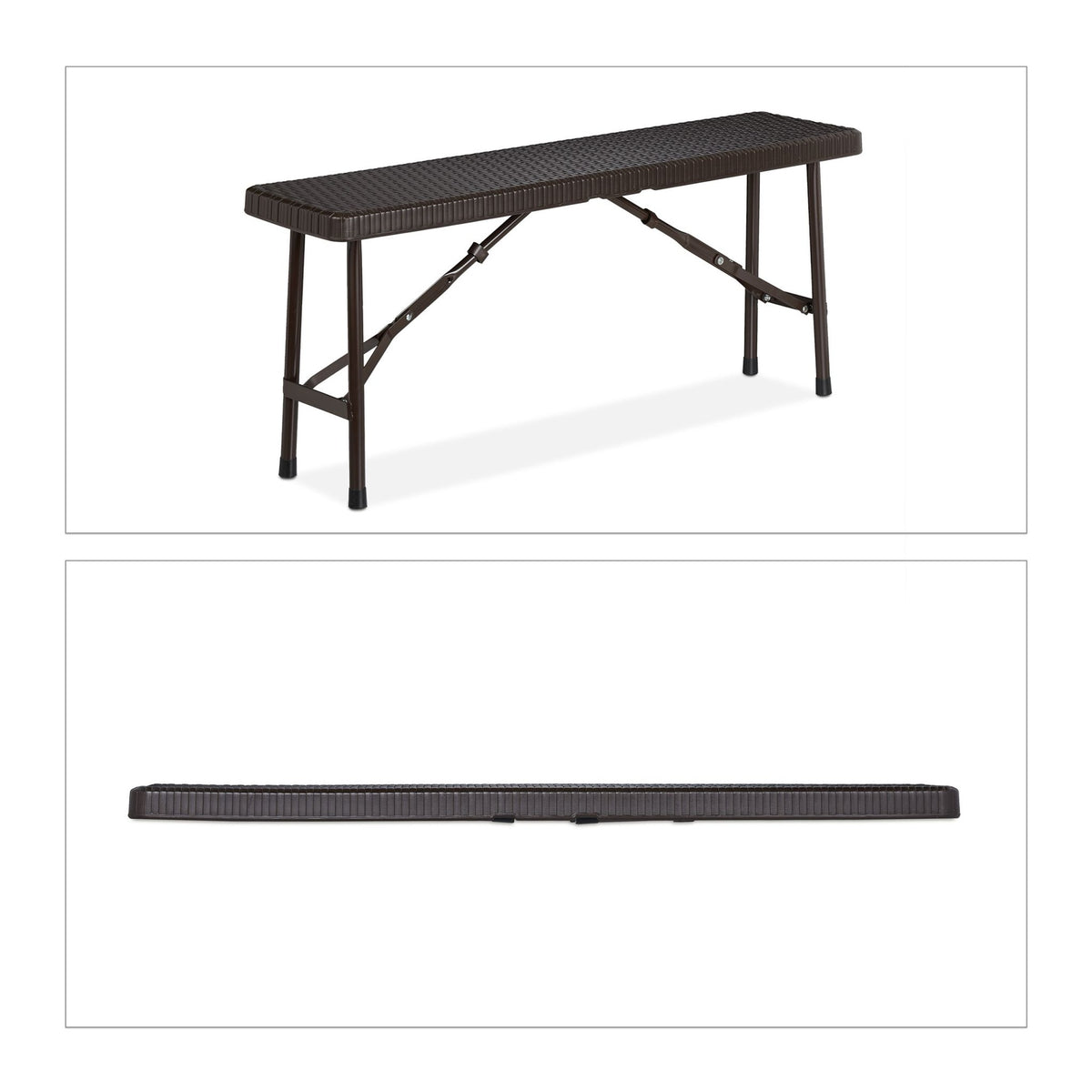Bench set with 2 benches for brown beer