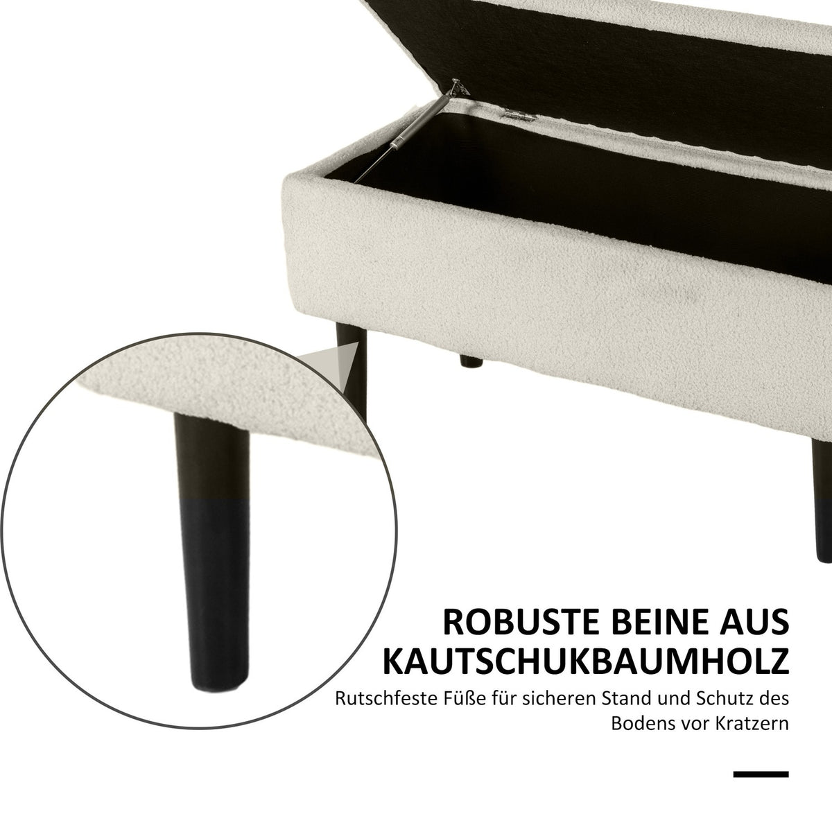 Bench with storage space, bed bench, upholstered bench with folding lid, velvet look, chest bench for living room, bedroom, 95 x 38 x 45 cm