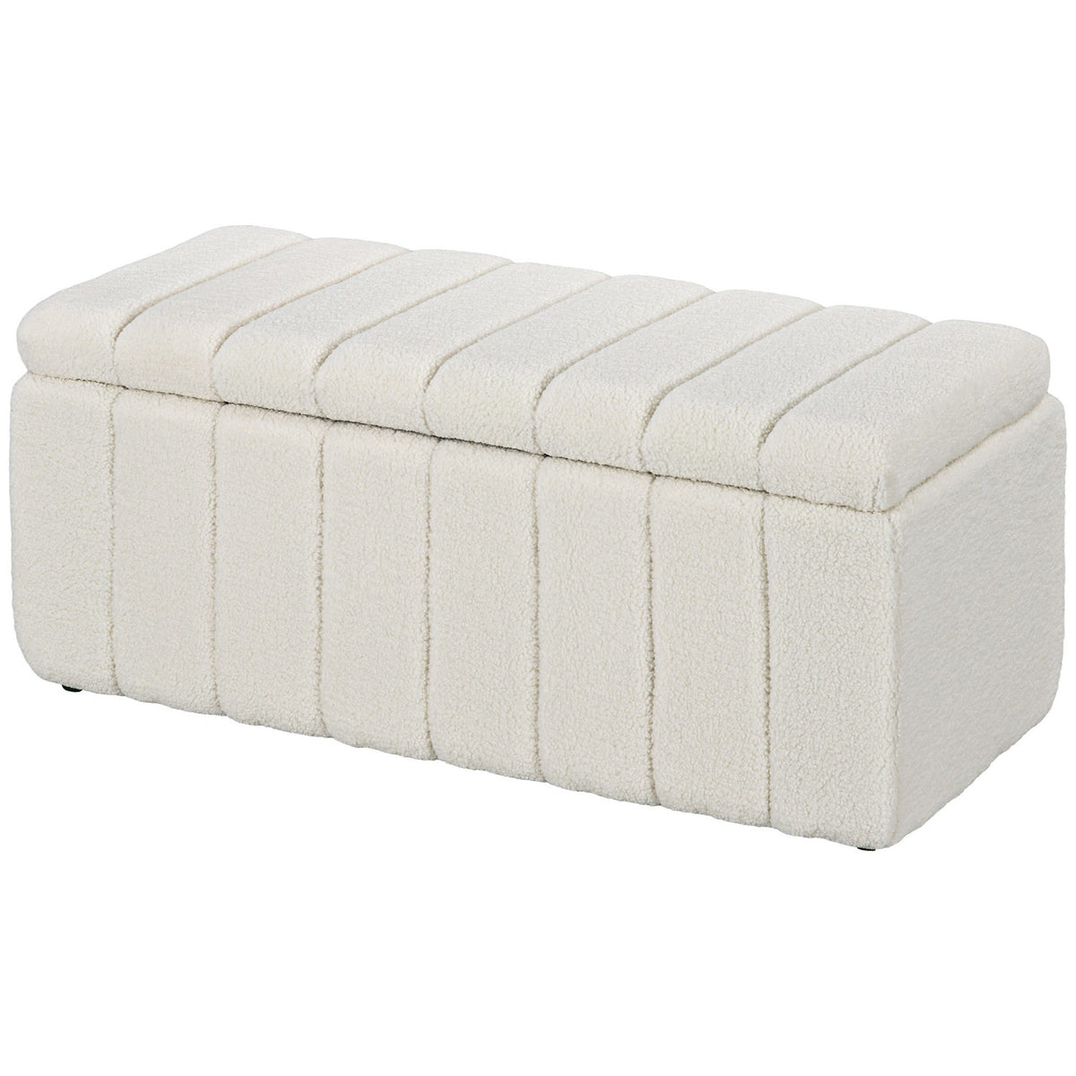Bench with storage space, upholstered bench, bed bench with wooden legs, seat chest for hallway, bedroom, living room, 102 x 45 x 46cm