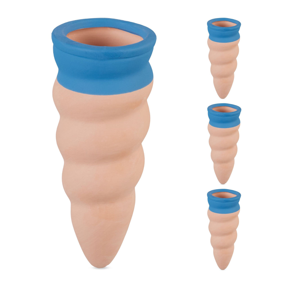Bent clay cones in a set of 4