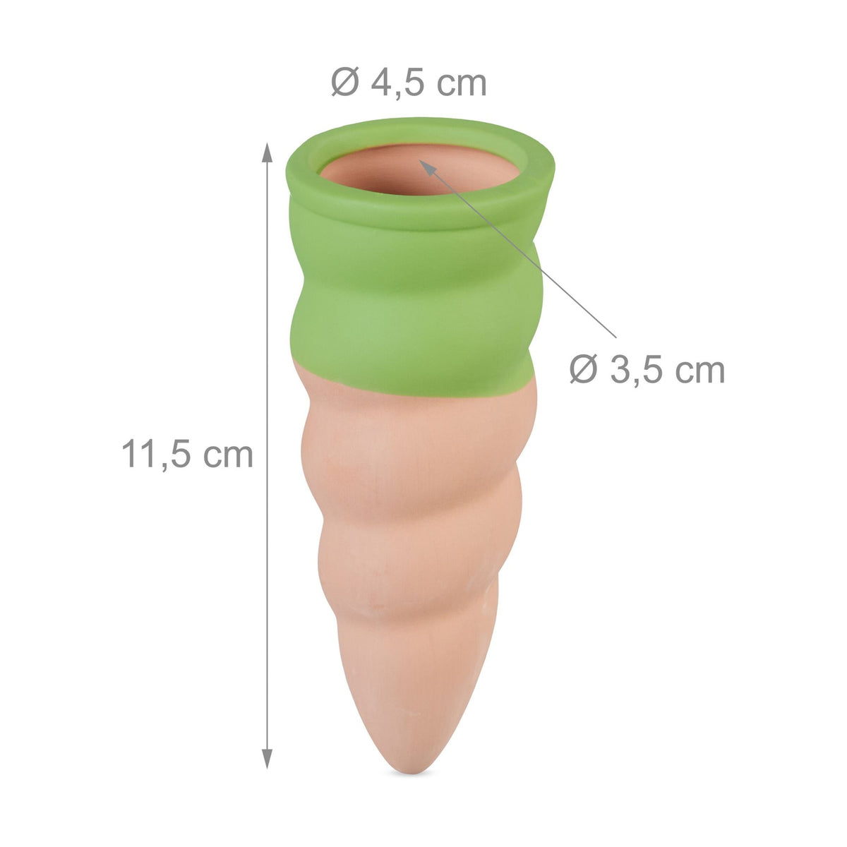 Bent clay cones in a set of 4