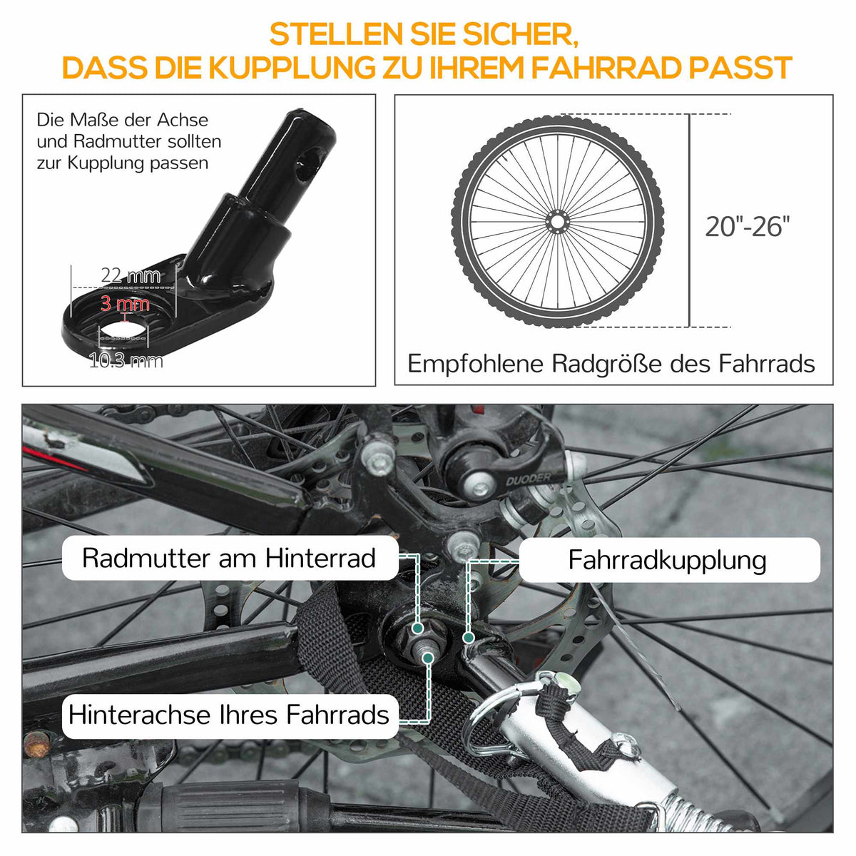 Bicycle Cargo Trailer, Steel Frame, 40 kg Capacity, Black
