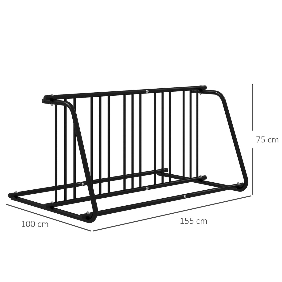 Bicycle Stand, Multiple Stand, Bicycle Stand, Weatherproof, Up To 6 Bicycles On Both Sides, 155 X 100 X 75 Cm, Steel