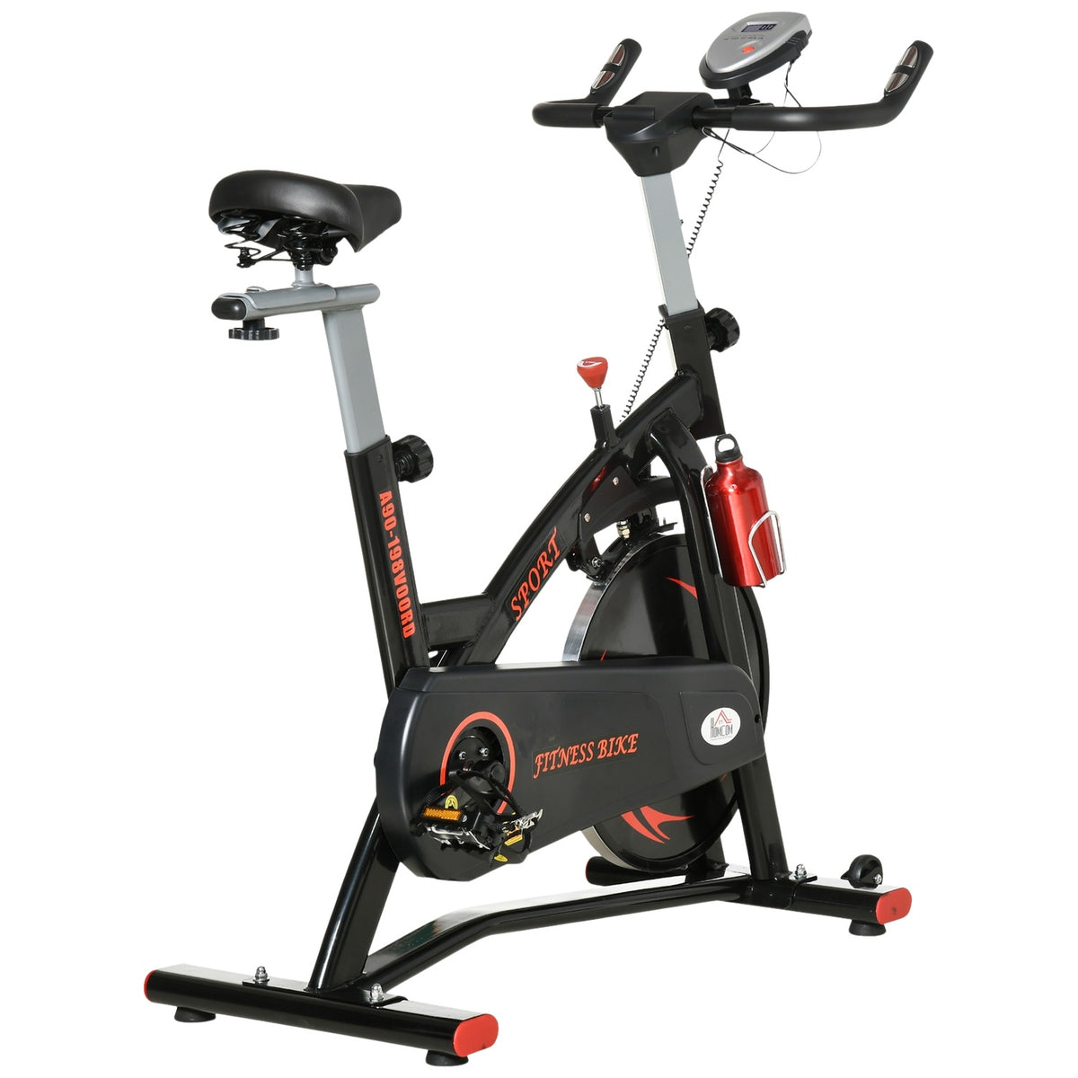 Bicycle Trainer Exercise Bike Fitness Bike With Continuous Resistance, 10Kg Flywheel, Lcd Display, Height Adjustable, Steel, 47X120X104.5-117 Cm