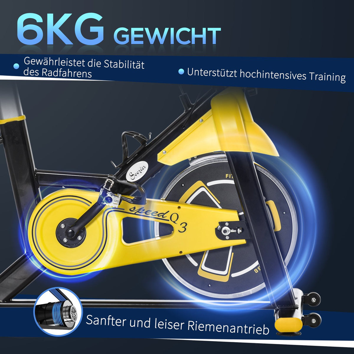 Bicycle Trainer, Height-Adjustable Exercise Bike, Fitness Bike, Roller Trainer With Belt Drive, Lcd Display, Steel Abs, 50X100X101-113 Cm