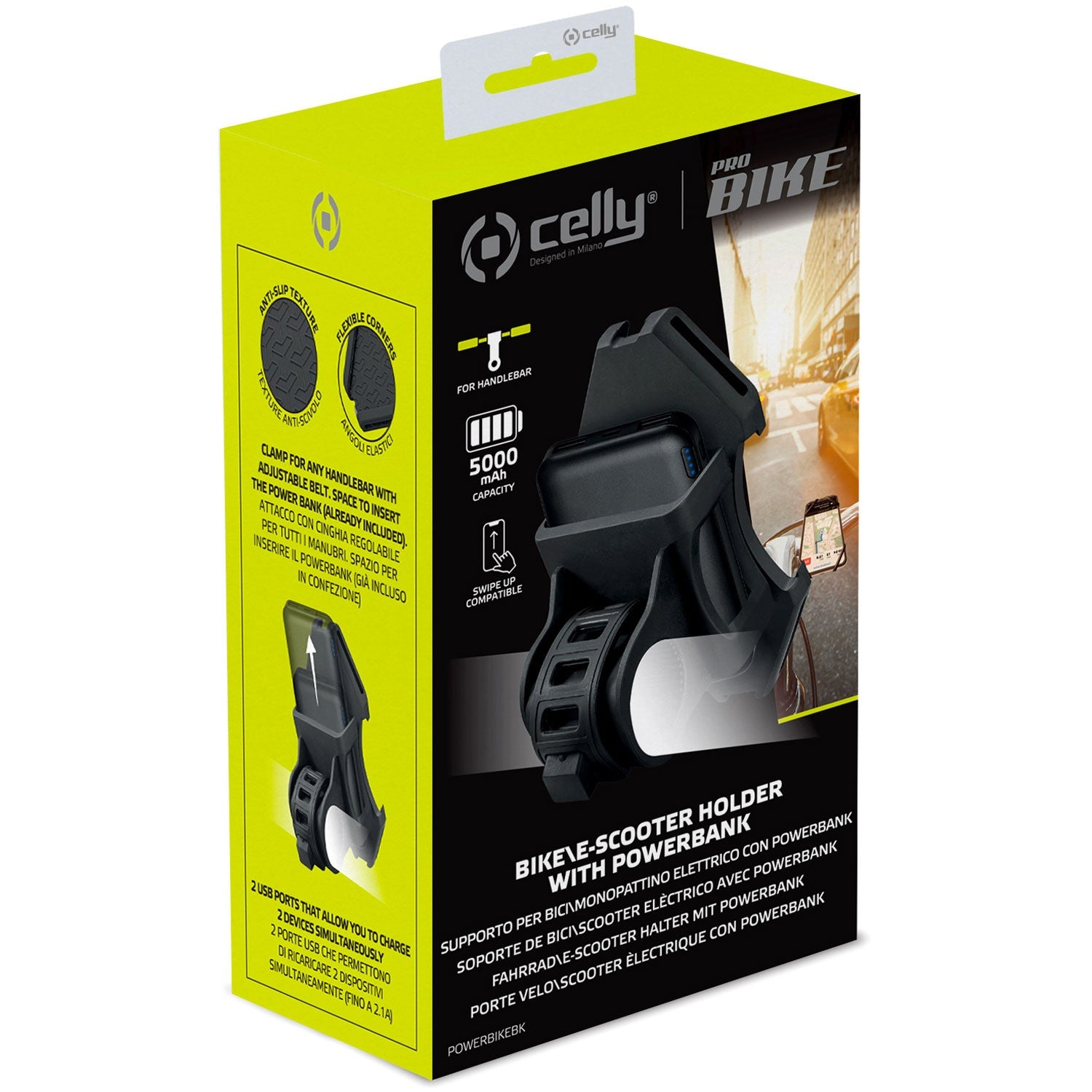 Bicycle/e-scooter holder with built-in power bank