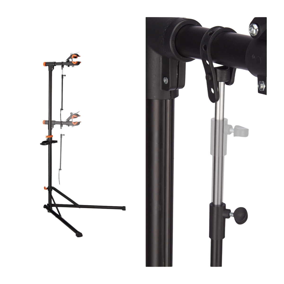 Bicycle mounting stand with handlebar holder