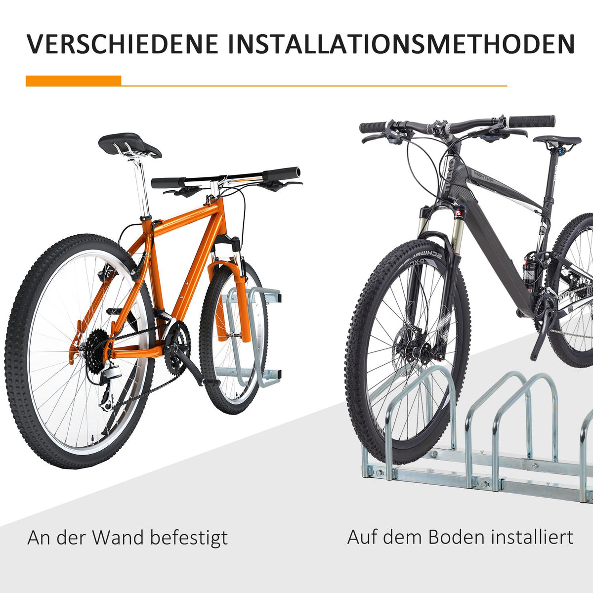 Bicycle stand for up to 4 bicycles, bike stand, multiple stand, stand, weatherproof, floor and wall mounting