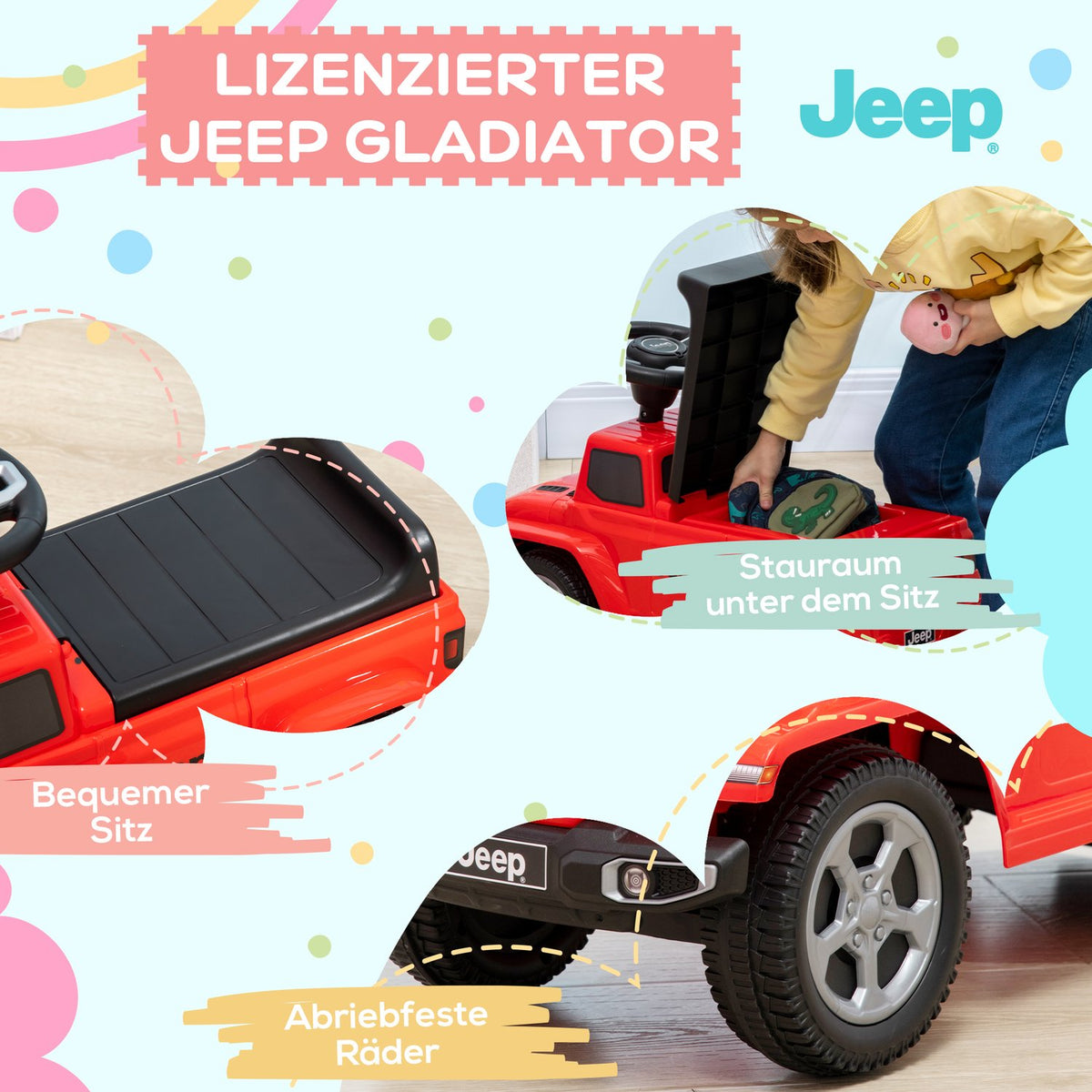 Big Bobby Car Children'S Ride-On Vehicle With Horn And Storage Space, Anti-Tip Protection And Headlights For Children From 18 Months, 63.5 X 29 X 42 Cm
