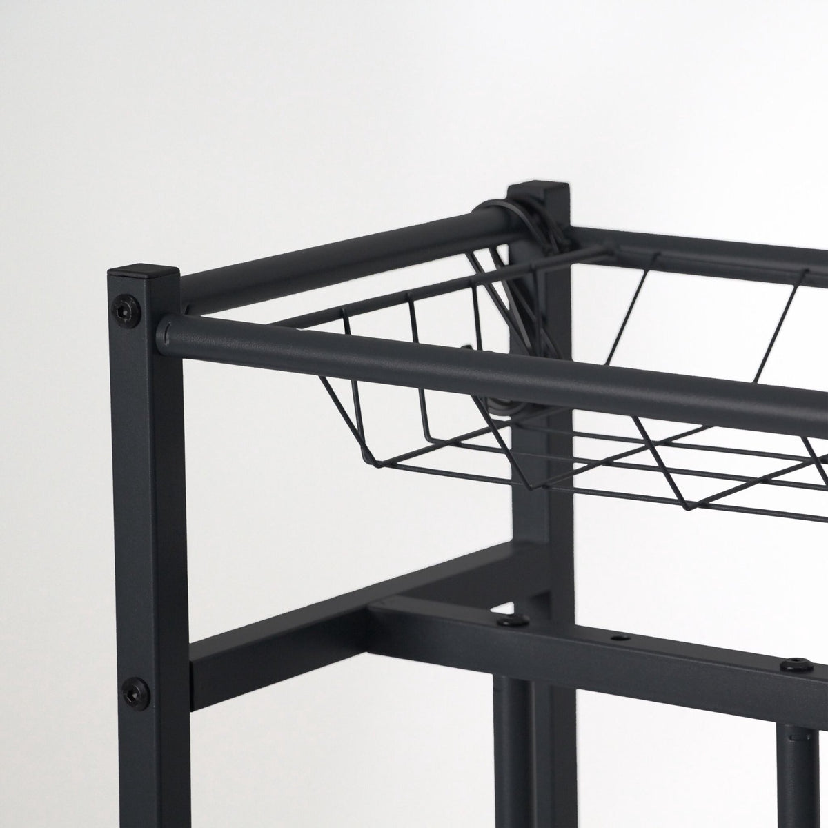 Bike Rack Stand – Adjustable Slots, Basket and 6 Hooks