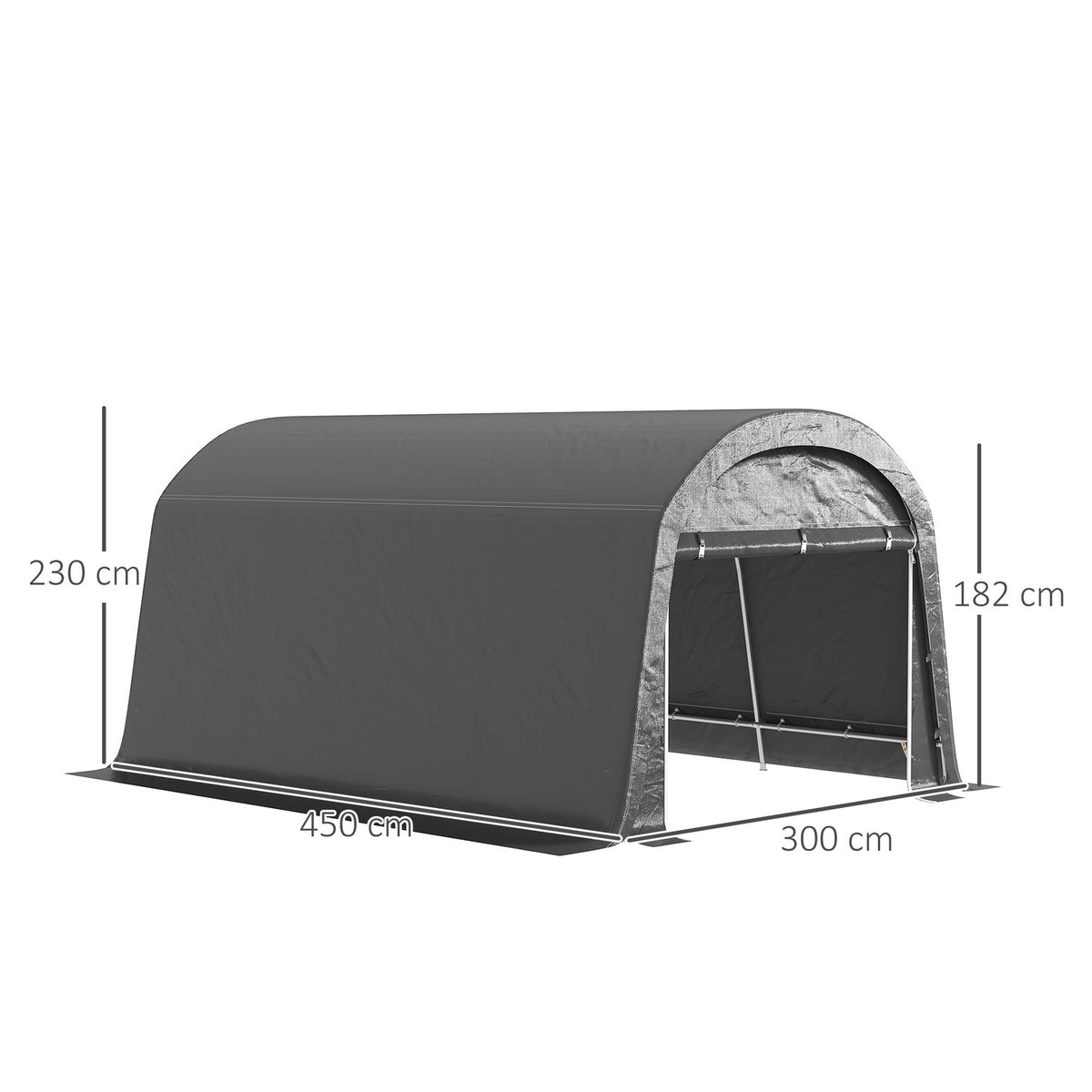 Bike Storage Tent, Waterproof Bike Shed with Door, Anti-Dust Bike Cover Shelter Shed for Home Outdoor Garden Backyard 300x450x230cm Dark Gray