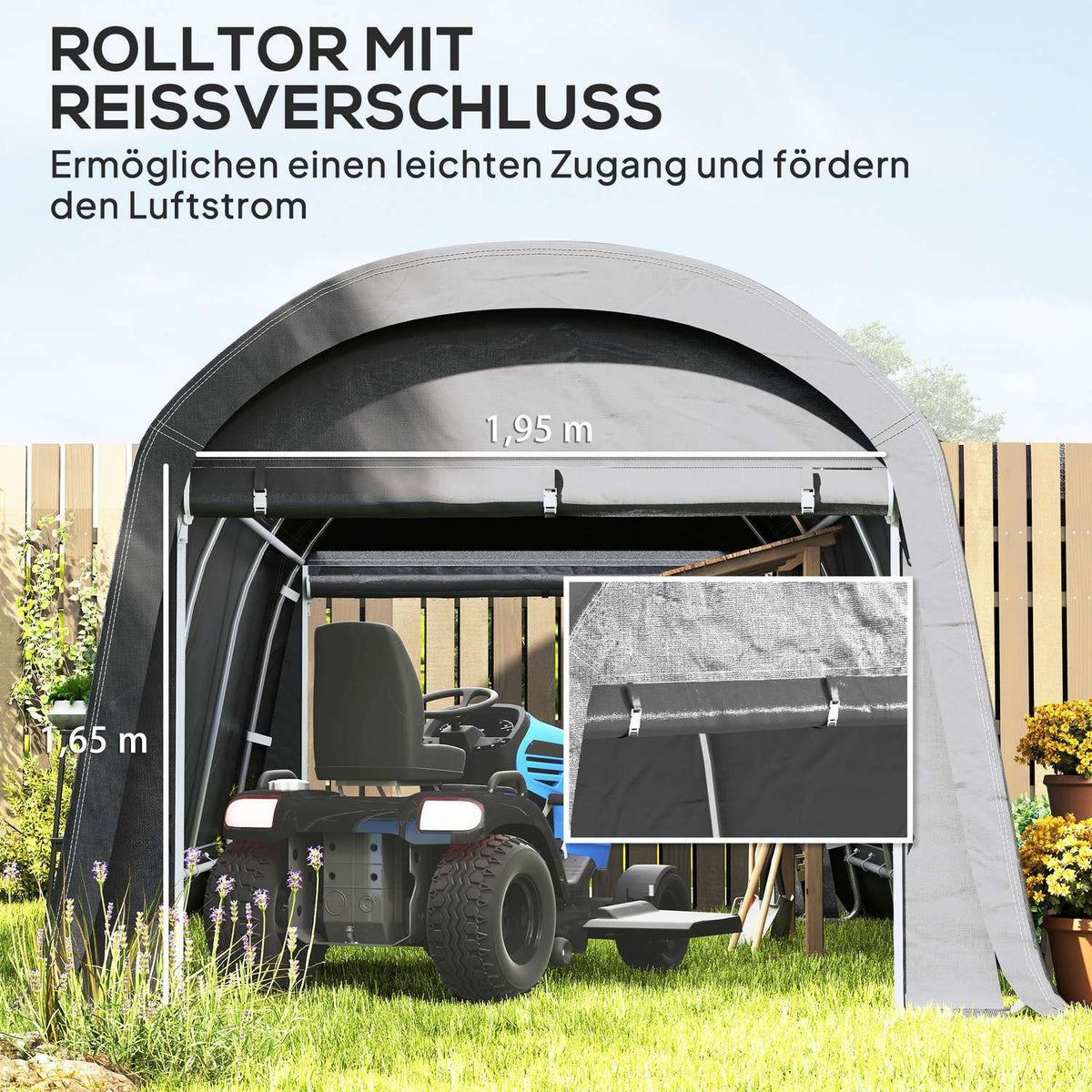 Bike Storage Tent, Waterproof Bike Shed with Door, Anti-Dust Bike Cover Shelter Shed for Home Outdoor Garden Backyard 300x450x230cm Dark Gray
