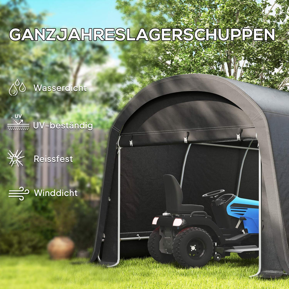 Bike Storage Tent, Waterproof Bike Shed with Door, Anti-Dust Bike Cover Shelter Shed for Home Outdoor Garden Backyard 300x450x230cm Dark Gray