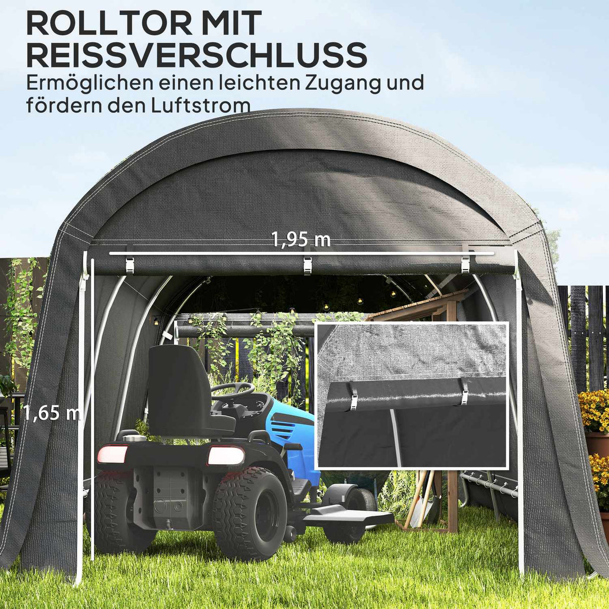 Bike Storage Tent, Waterproof Bike Shed with Door, Anti-Dust Bike Cover Shelter Shed for Home Outdoor Garden Backyard 300x600x230cm Dark Gray