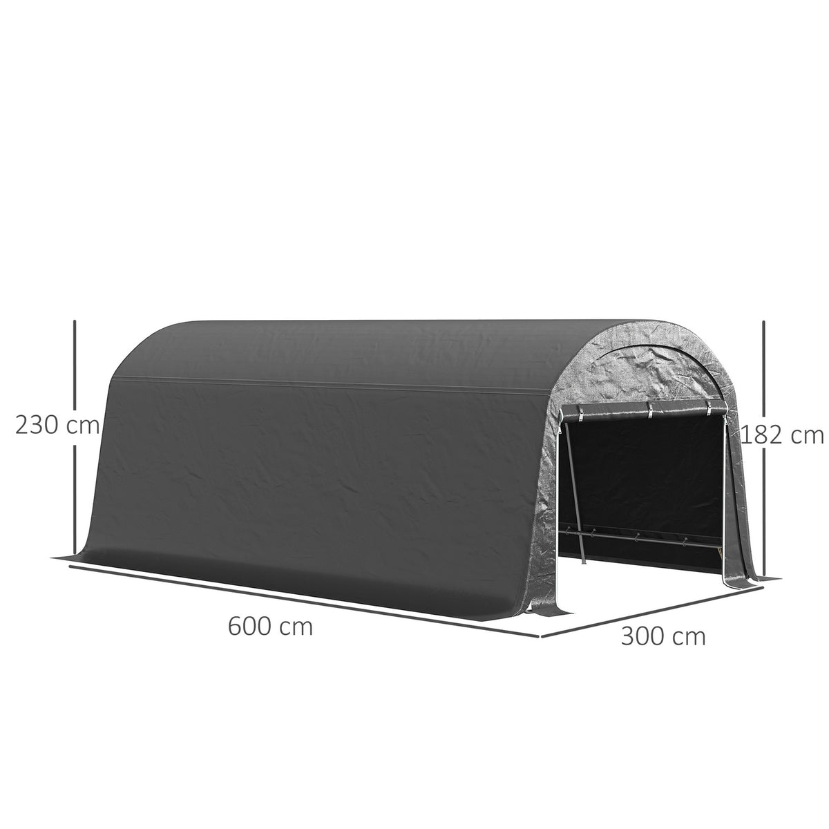 Bike Storage Tent, Waterproof Bike Shed with Door, Anti-Dust Bike Cover Shelter Shed for Home Outdoor Garden Backyard 300x600x230cm Dark Gray
