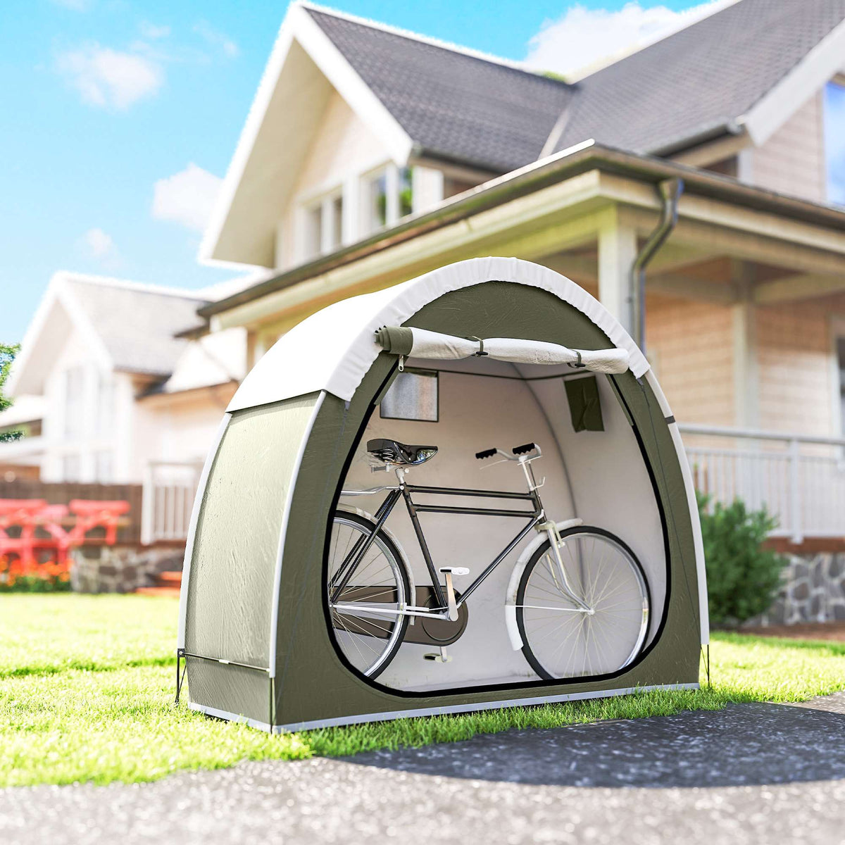 Bike Tent for 2 Bikes, Waterproof, UPF50+, 210D Oxford