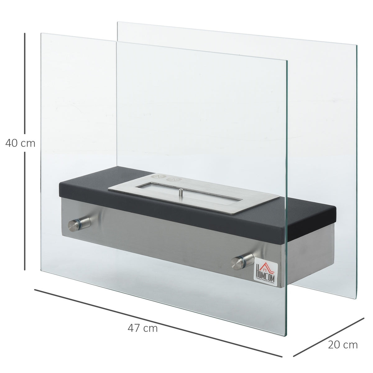 Bio Fireplace Ethanol Fireplace Bio Ethanol Burner 1.5L Burning Time No Smoke Stainless Steel 47 X 20 X 40 Cm
