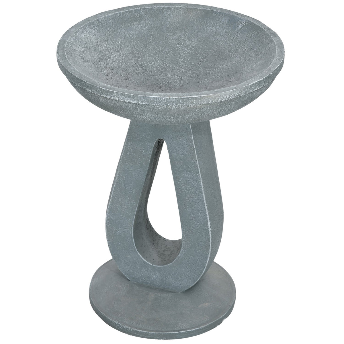 Bird Bath With Stone Look Stand, Bird Feeder, Wild Bird Bath For Garden & Balcony, Grey, 51Cm