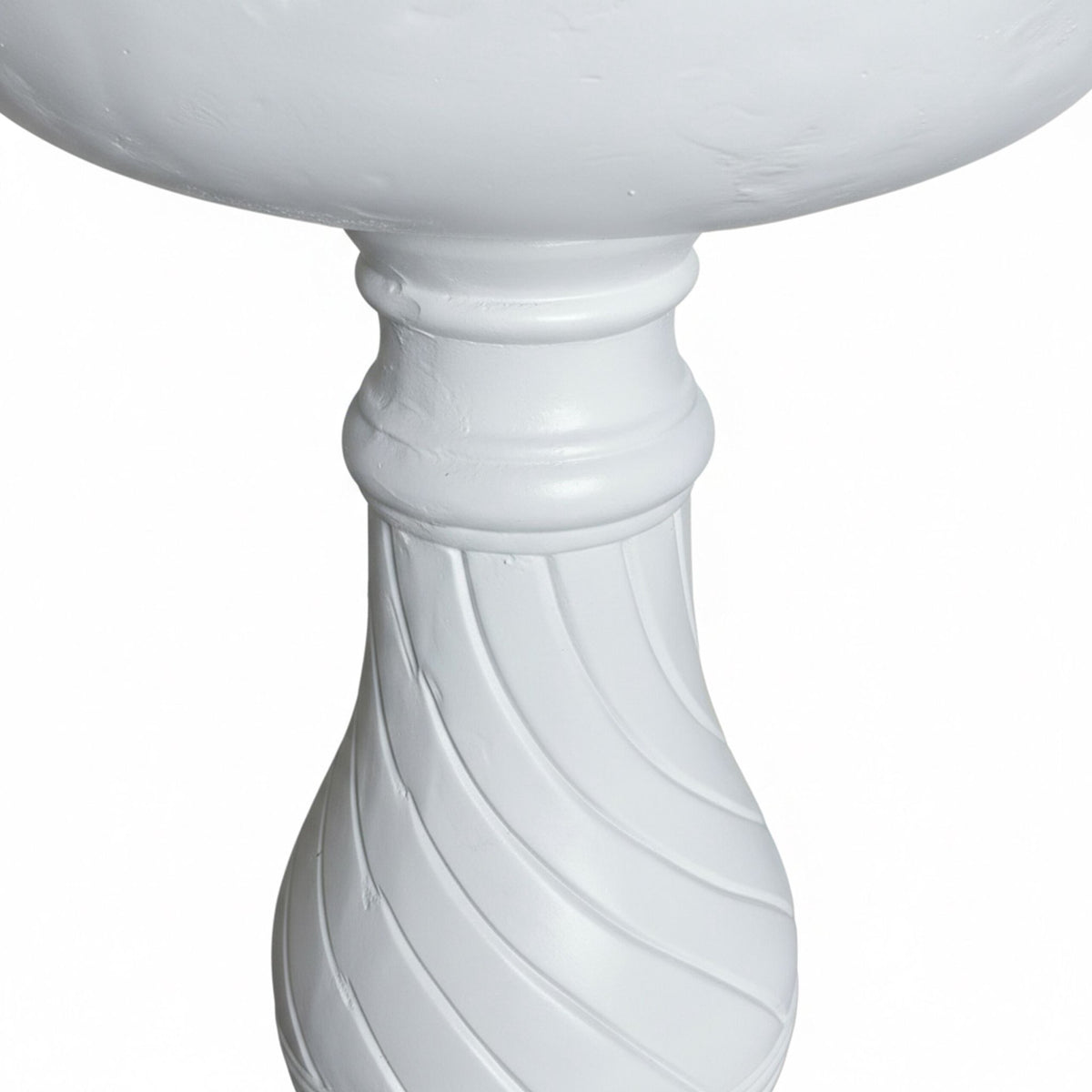 Bird Bath on Pedestal, White Resin, Frost-Resistant