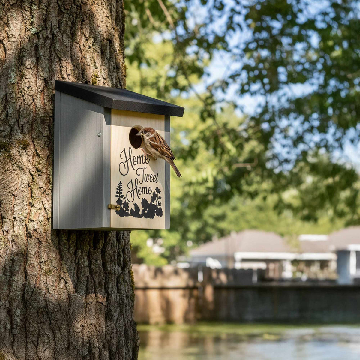 Bird Nesting Box with 3 cm Entrance, Red and Green