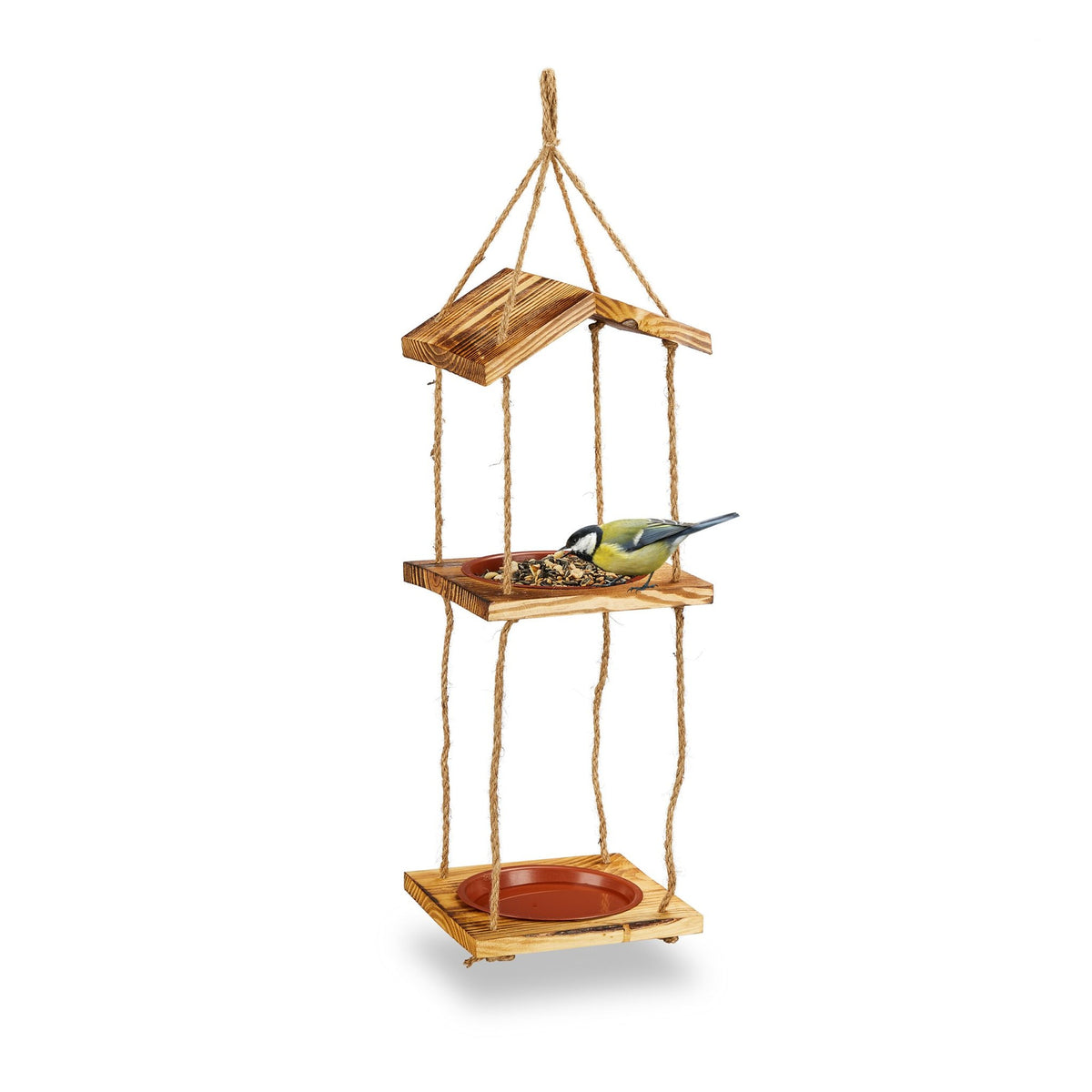Bird feeder with 2 bowls