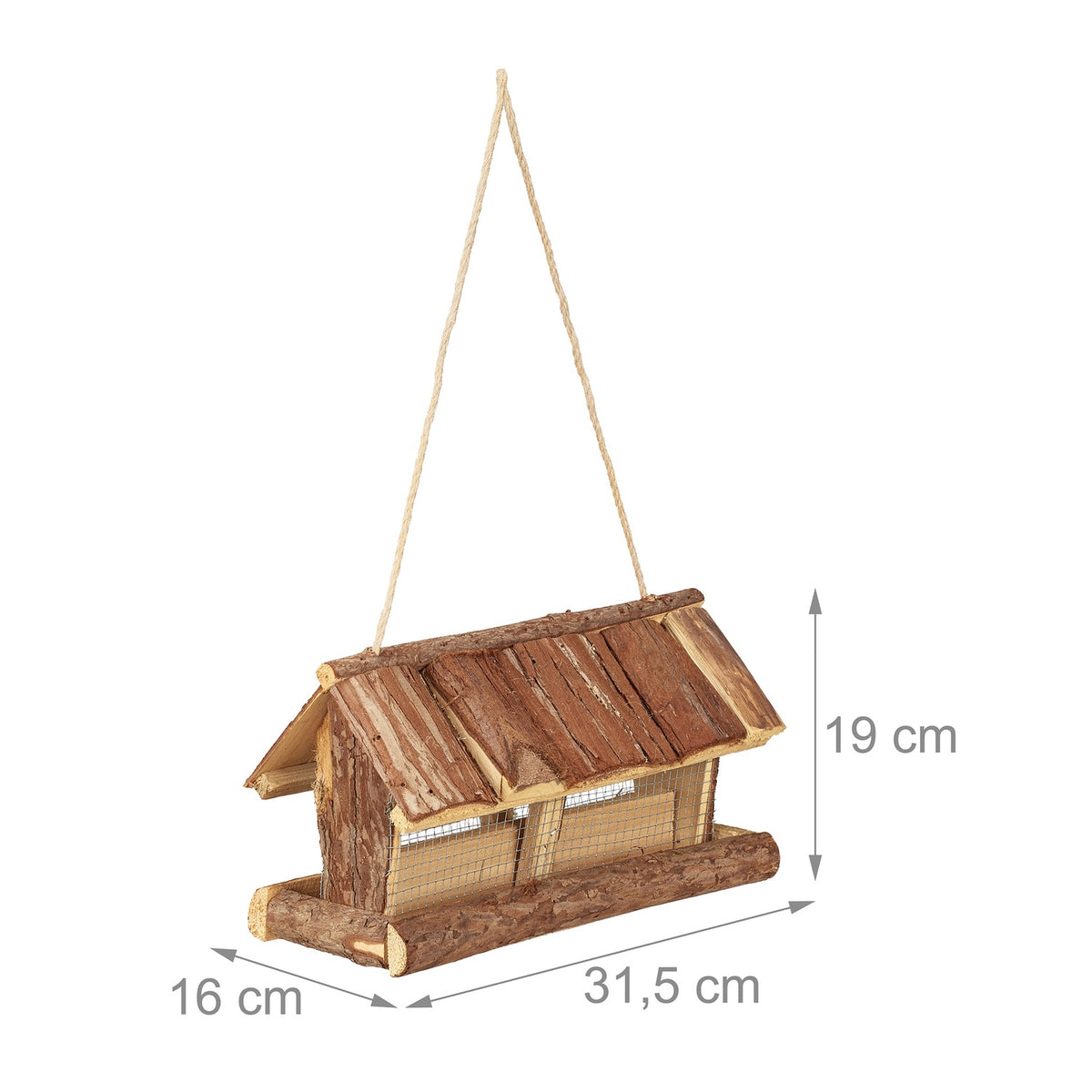 Bird feeder with bark