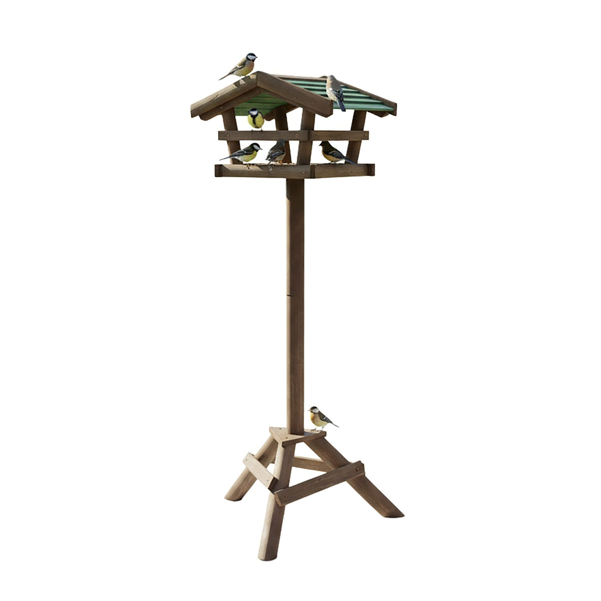 Birdhouse with Stand – Wooden, Weather-Proof Roof