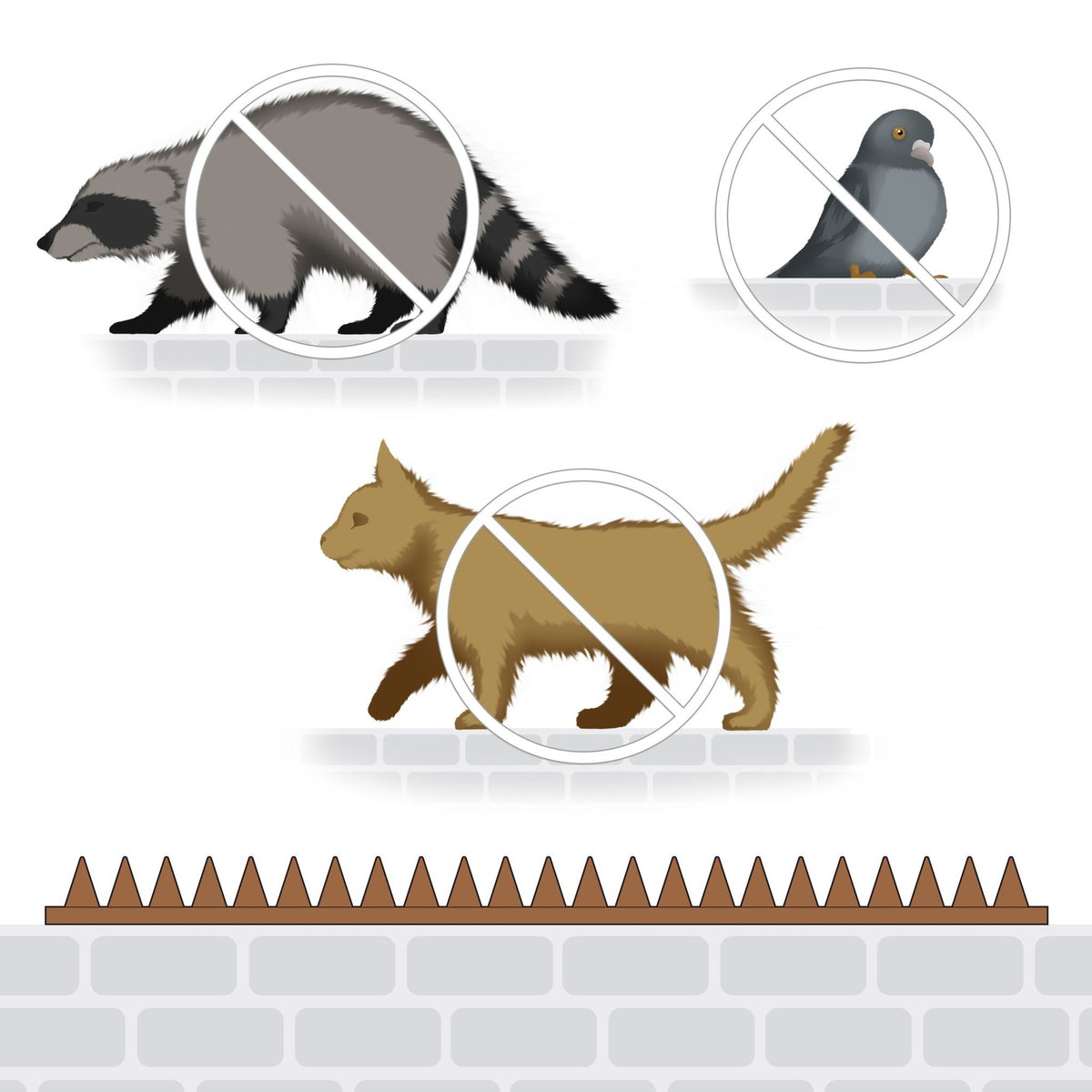 Bird repellent nails for fences