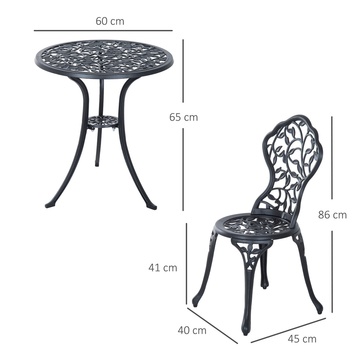 Bistro Set For 2 People Balcony Furniture Set Bistro Table With 2 Chairs Black