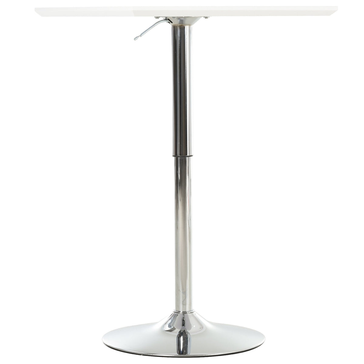 Bistro Table Pub Bar Table Height-Adjustable, Square, Steel, White, 60X60X71-92Cm