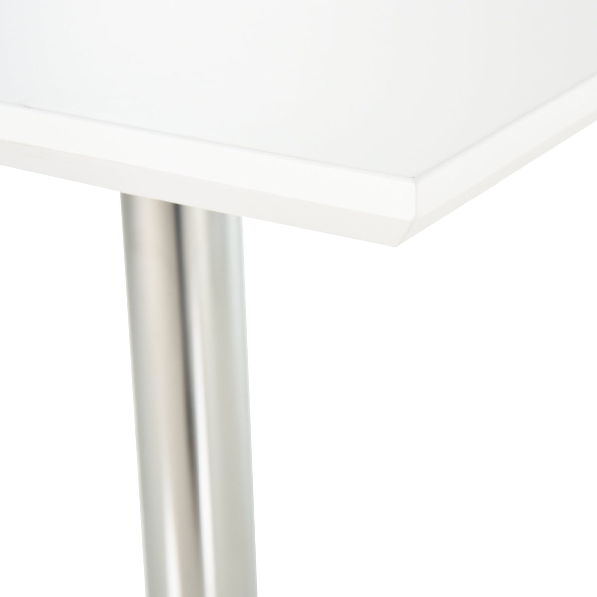 Bistro Table Pub Bar Table Height-Adjustable, Square, Steel, White, 60X60X71-92Cm