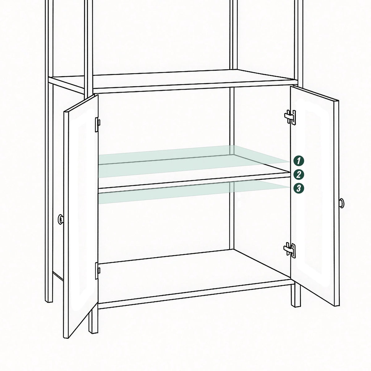 Black Bookcase with Storage Unit, MDF & Metal, 4 Shelves