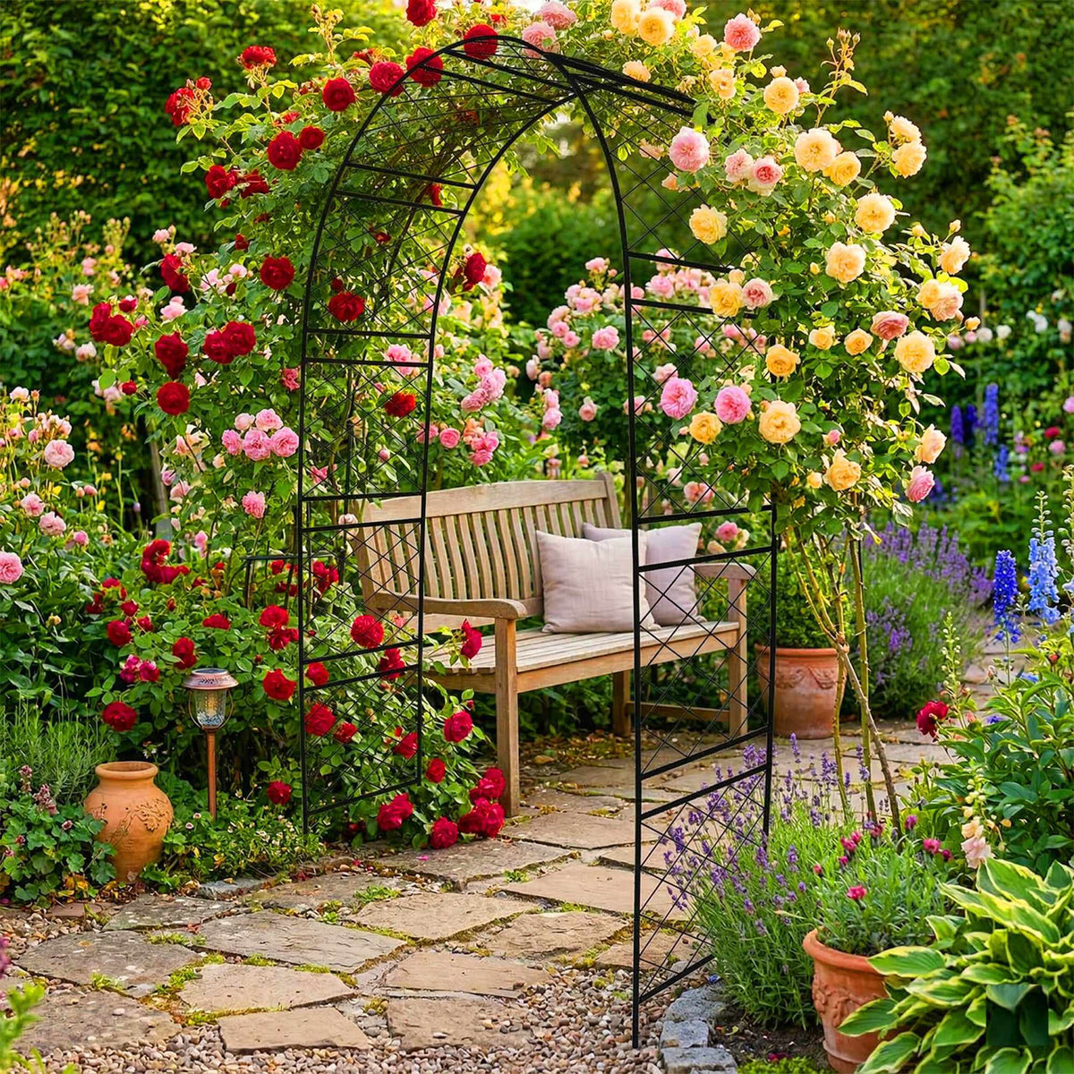 Black Iron Garden Arch, 240 x 140 x 50 cm