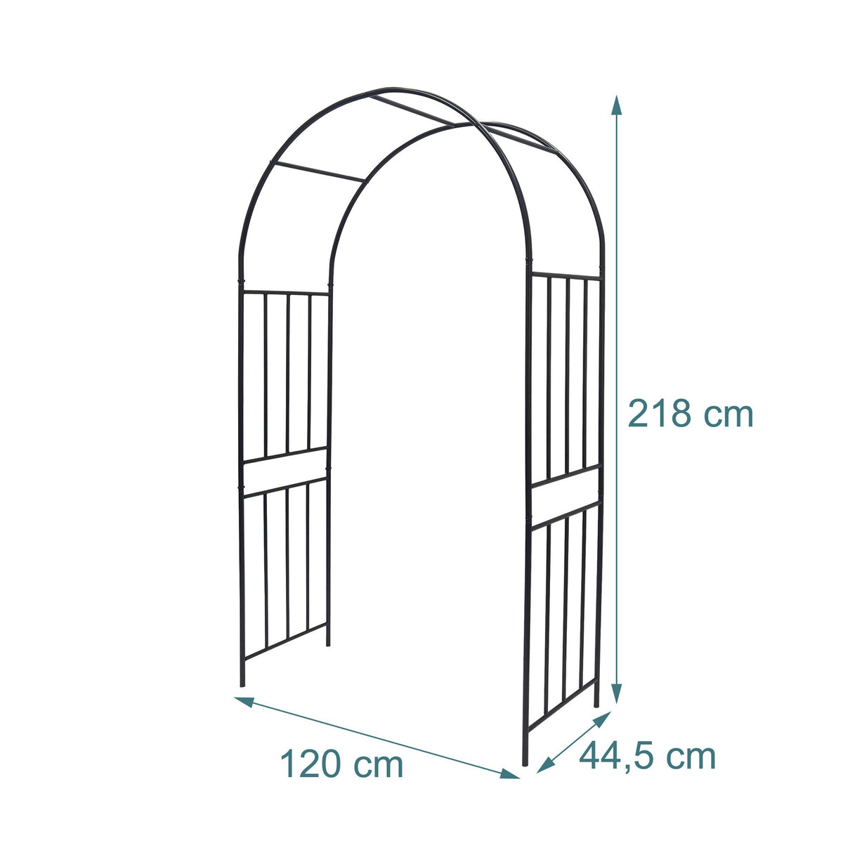 Black Metal Garden Arch for Climbing Plants