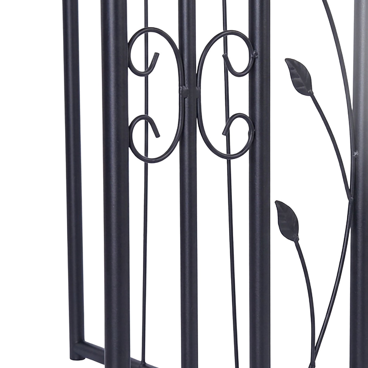 Black Metal Rose Arch with Gate – 235x144x45 cm