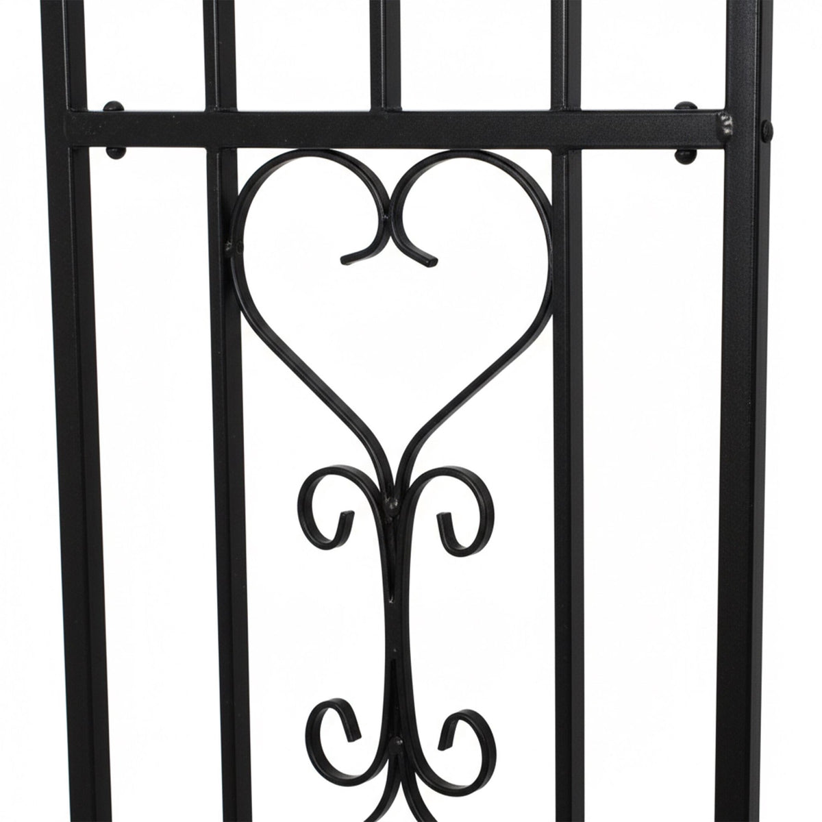 Black Metal Rose Arch with Gate – Garden Plant Support