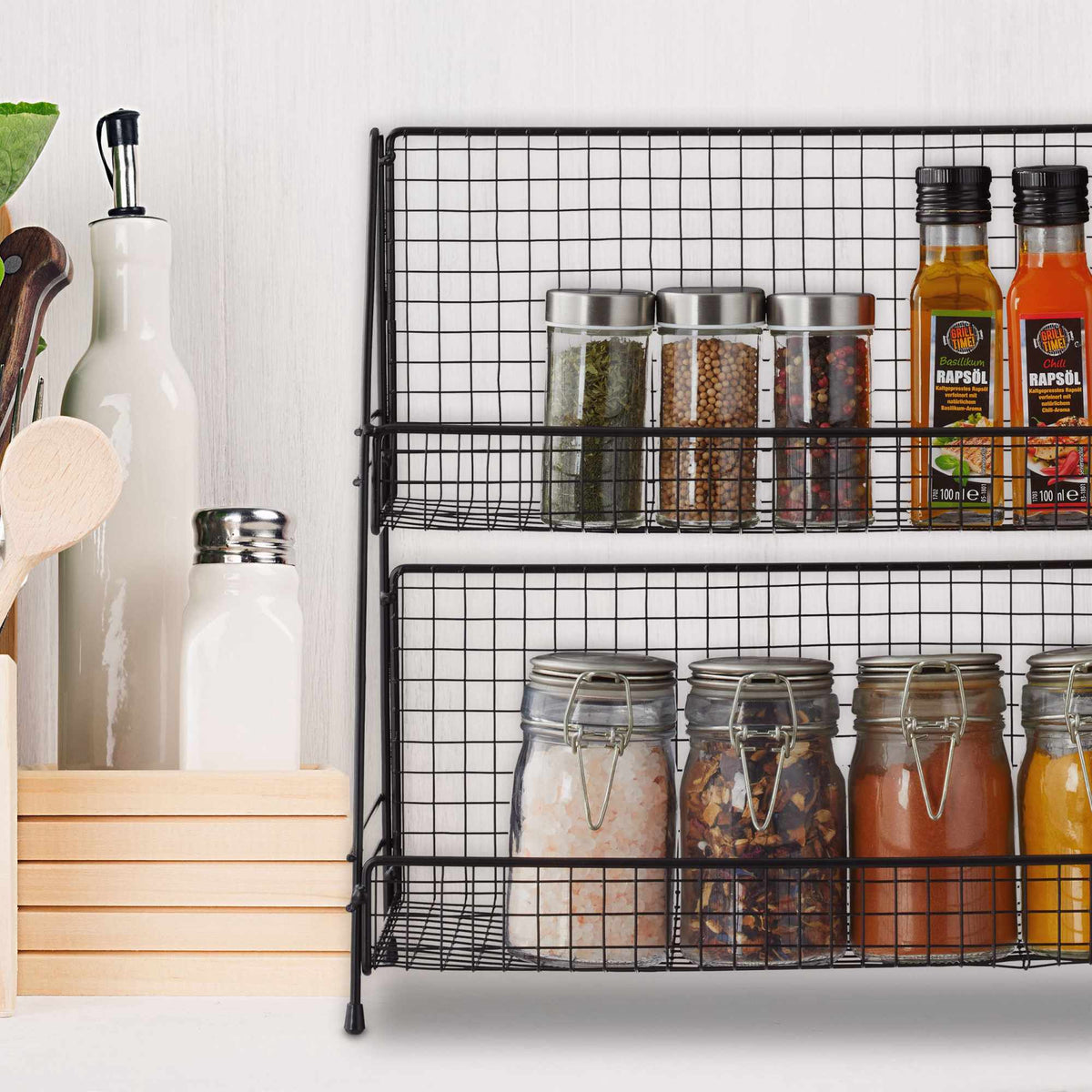 Black Metal Spice Rack