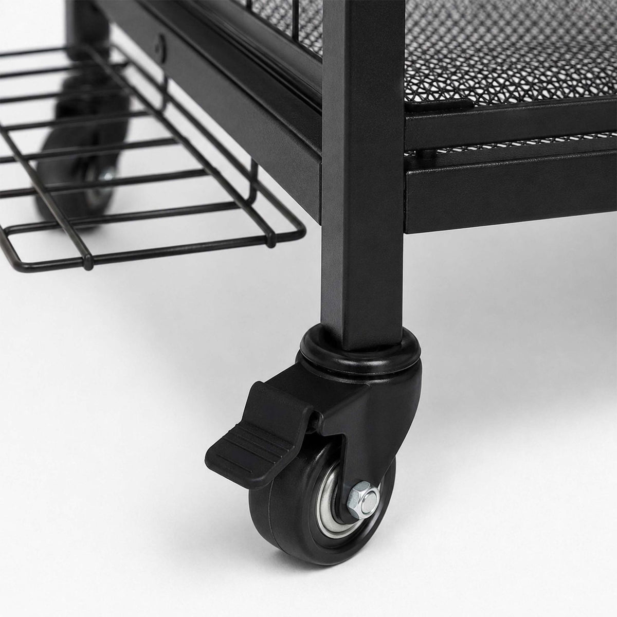 Black Metal Sports Equipment Trolley with Wheels