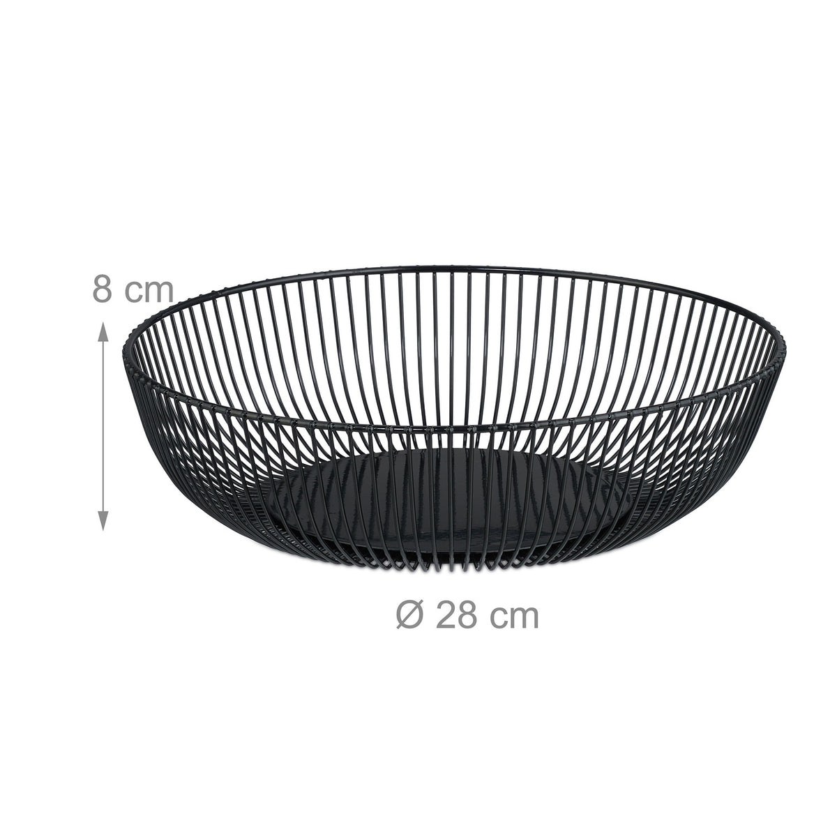 Black Metal Wire Fruit Bowl – Large, Round Design