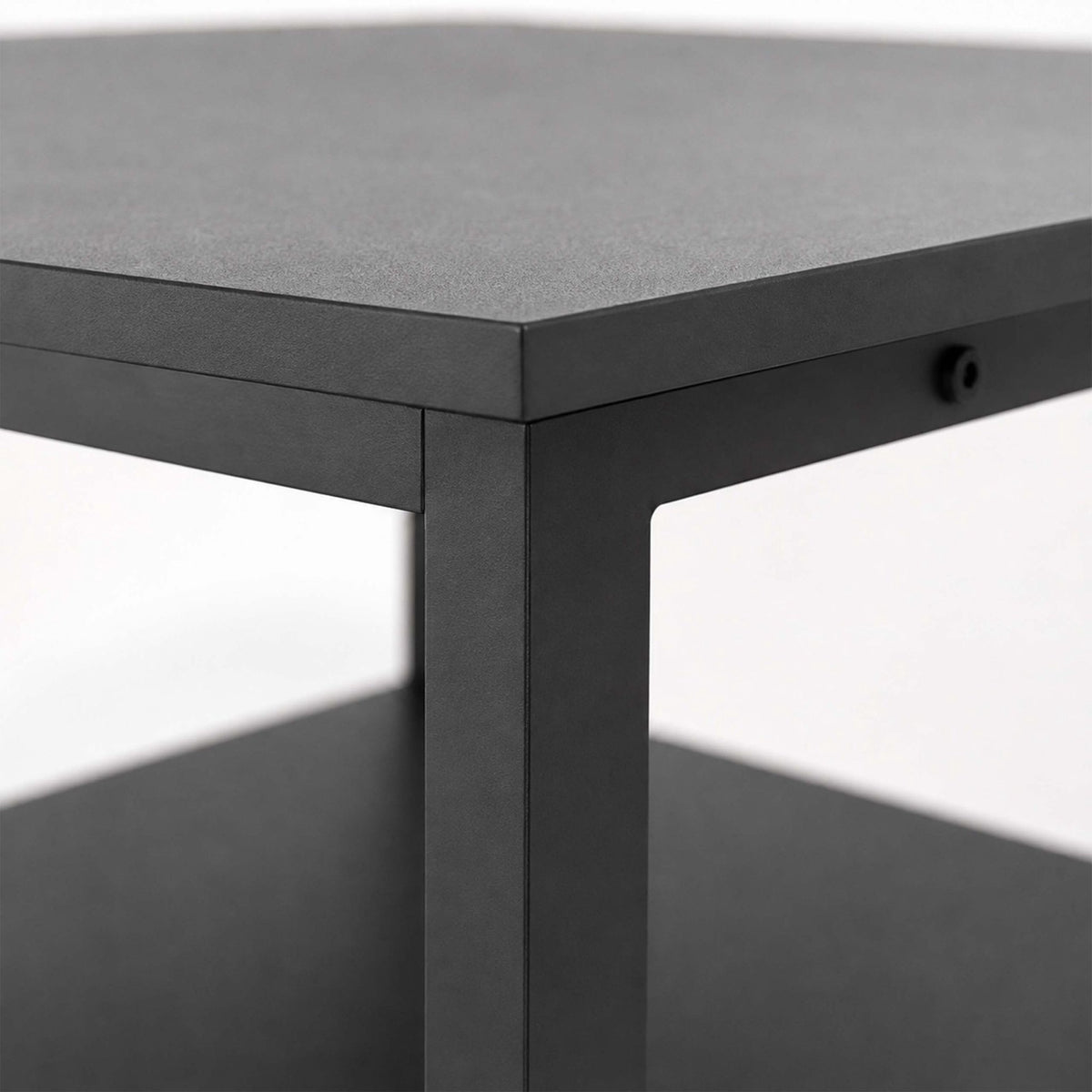 Black Printer Stand on Castors – Two-Tier, 50x50 cm