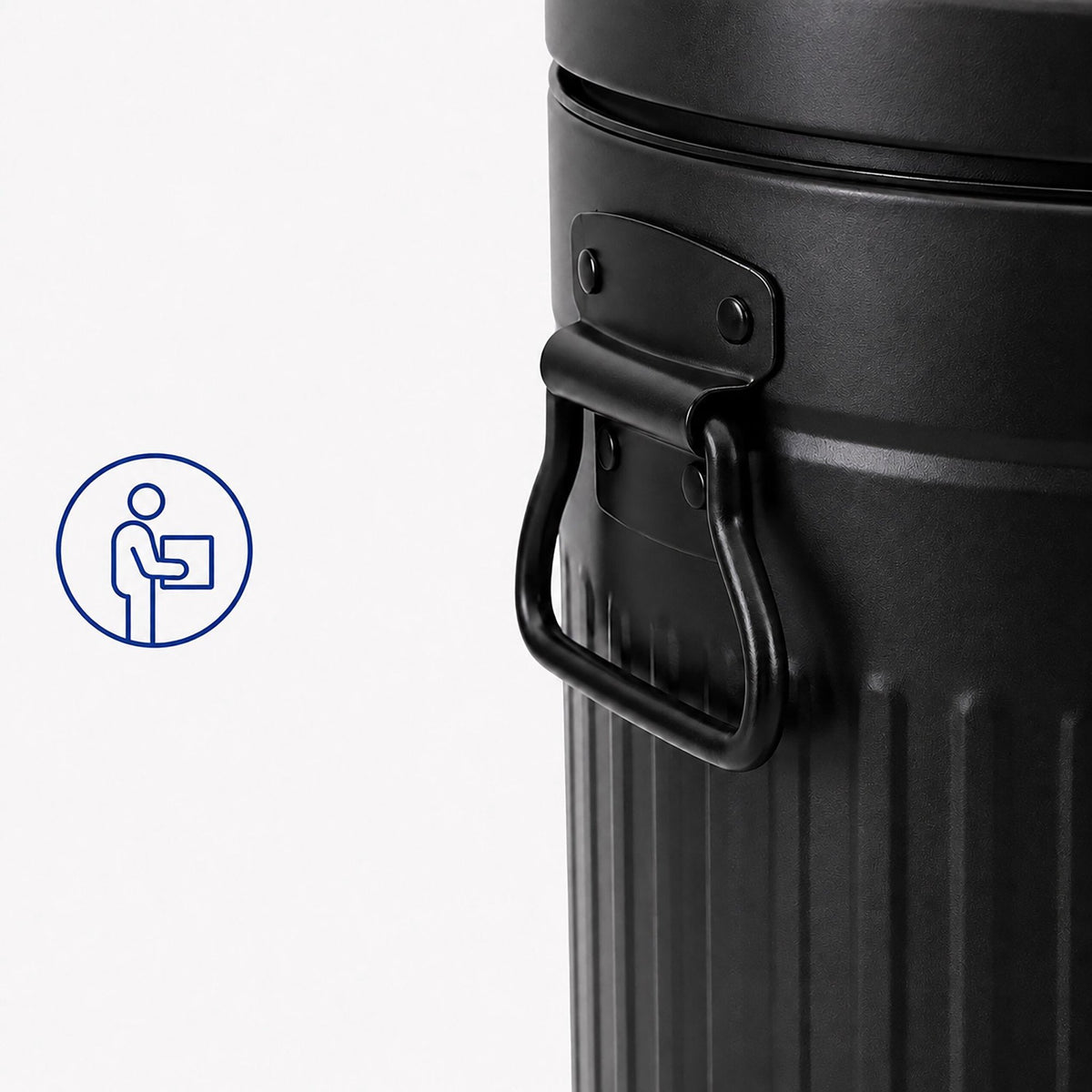 Black Retro Pedal Bin, 20L Capacity, Soft-Close Lid