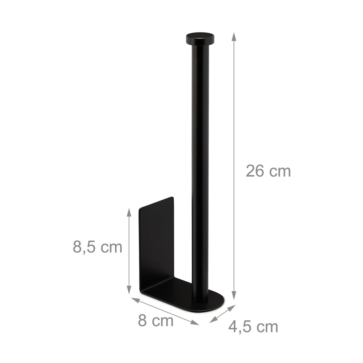 Black Self-Adhesive Toilet Roll Holder – 2 Roll Capacity