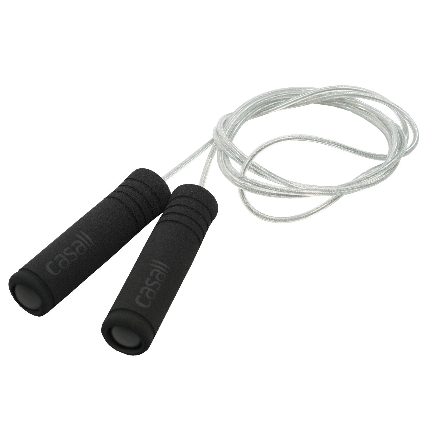 Black Steel Wire Jump Rope, Adjustable Length