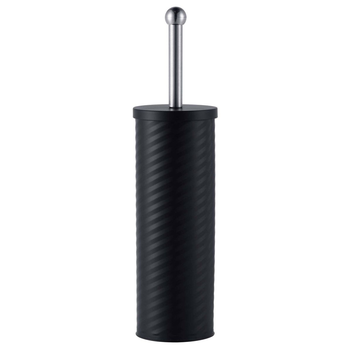 Black Toilet Brush & Holder with Stainless Steel Handle