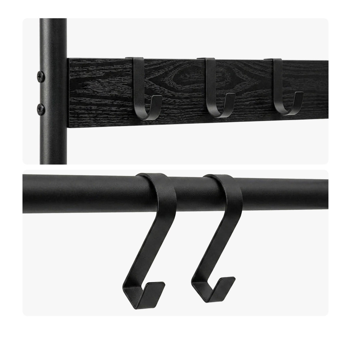 Black Towel Ladder with 4 Rungs & 5 Hooks