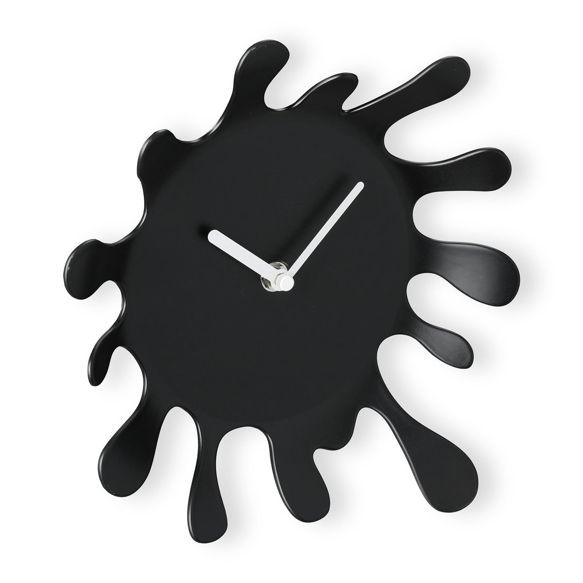 Black Wall Clock, Unique Splash Shape Design