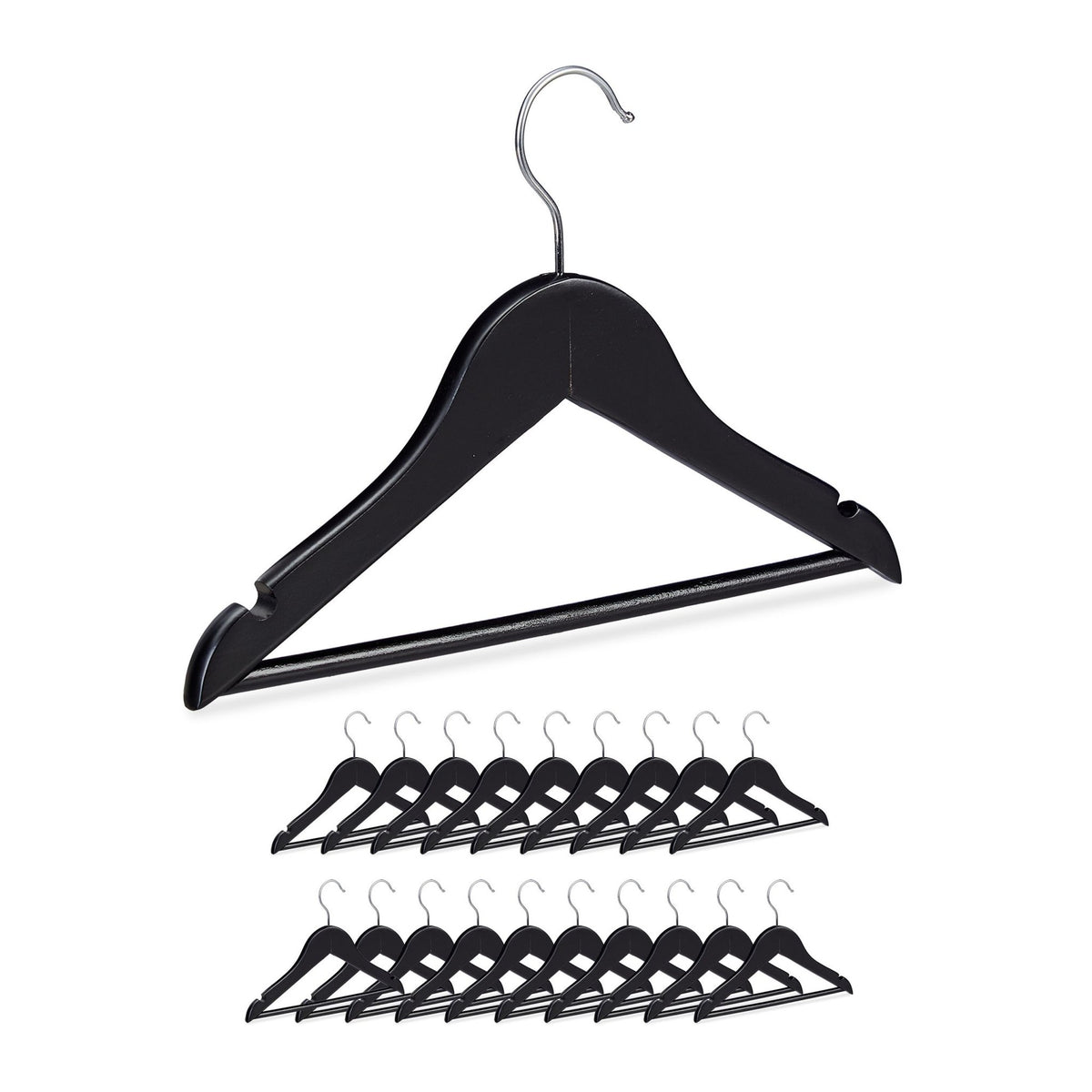 Black Wooden Kids' Coat Hangers